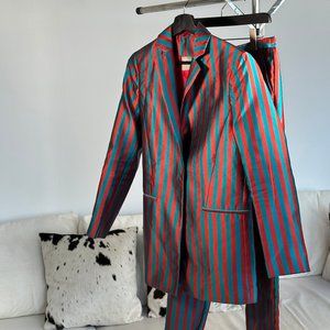 ASOS DESIGN STRIPED SUIT - SIZE 6/8 - ORANGE & BLUE